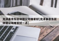 光泽县京东区块链公司哪家好[光泽县京东区块链公司哪家好一点]